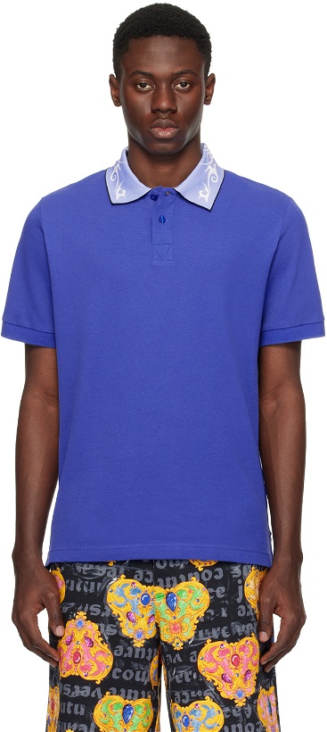 Photo: Versace Jeans Couture Blue Printed Polo