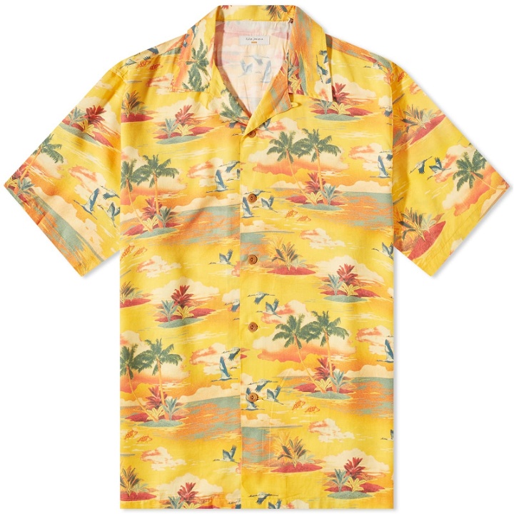 Photo: Nudie Jeans Co Men's Nudie Arvid Hawaii Vacation Shirt in Sunflower