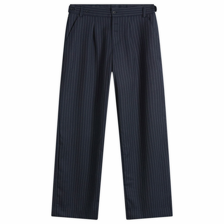 Photo: Peachy Den Women's Lennox Trouser in Ink Pinstripe