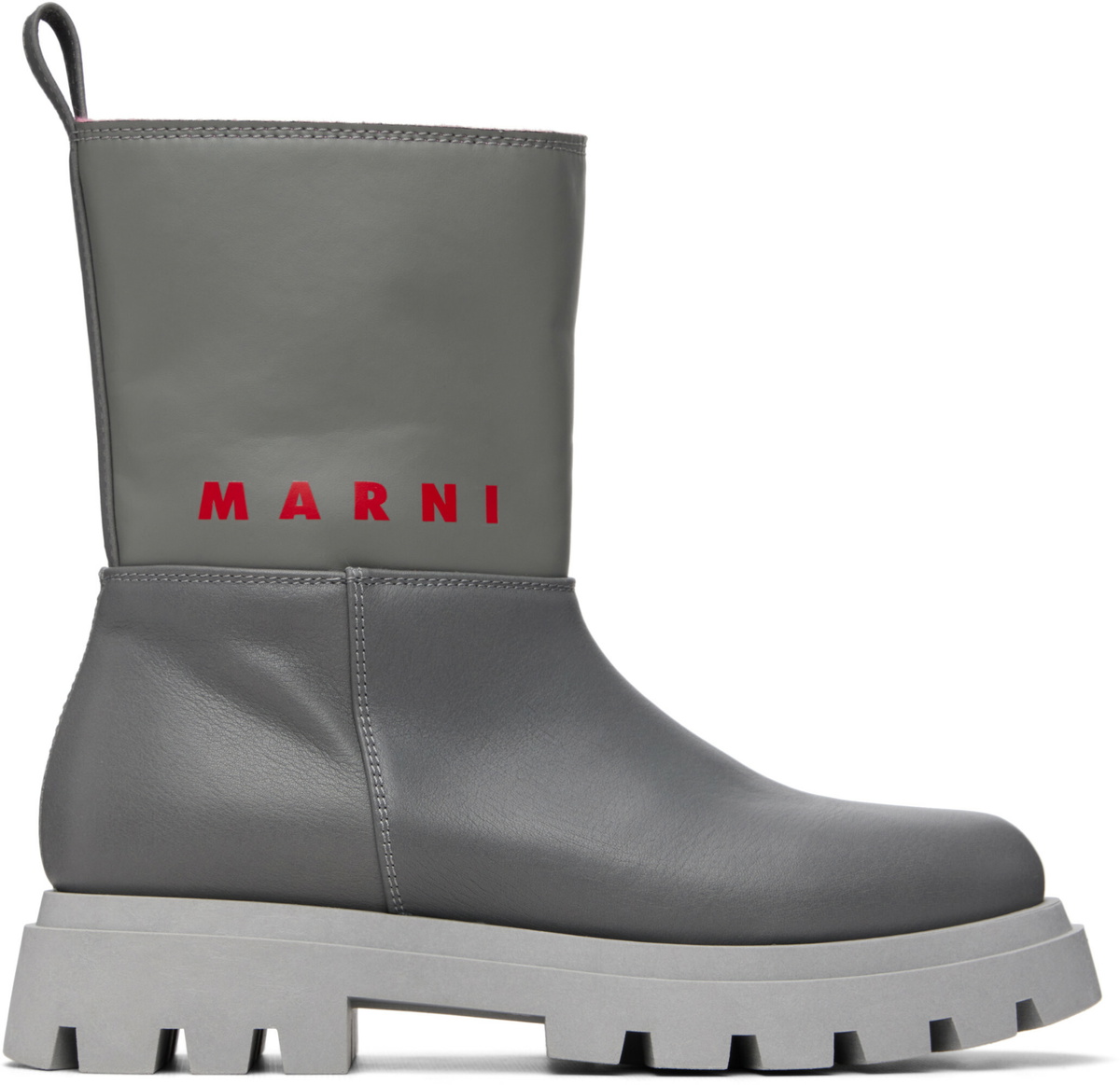 Marni Big Kids Gray Low Boots