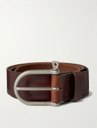 Bleu de Chauffe - 3.5cm Manille Leather Belt - Brown