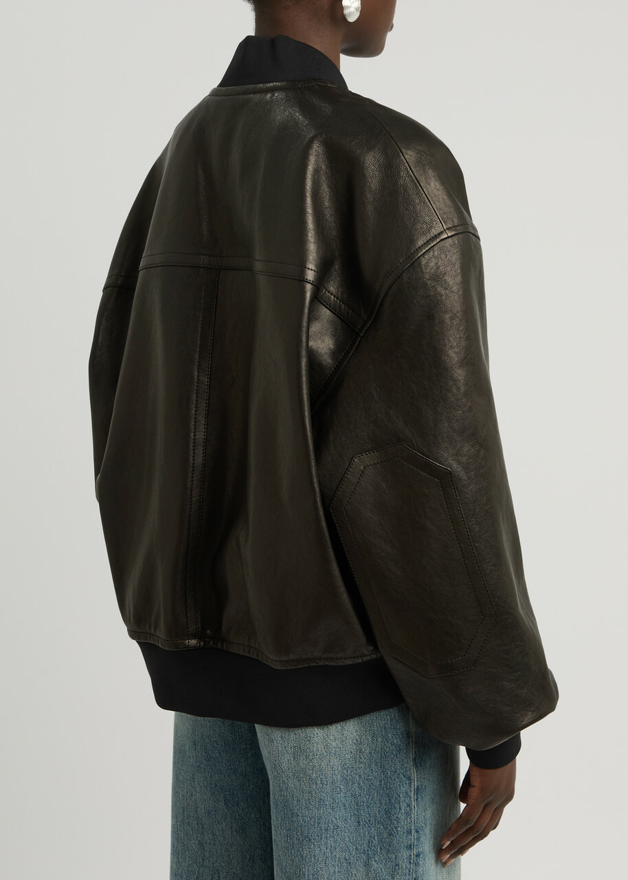Khaite Spence Leather Jacket Black