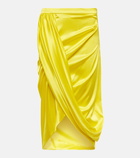 Dries Van Noten - Satin silk-blend midi skirt