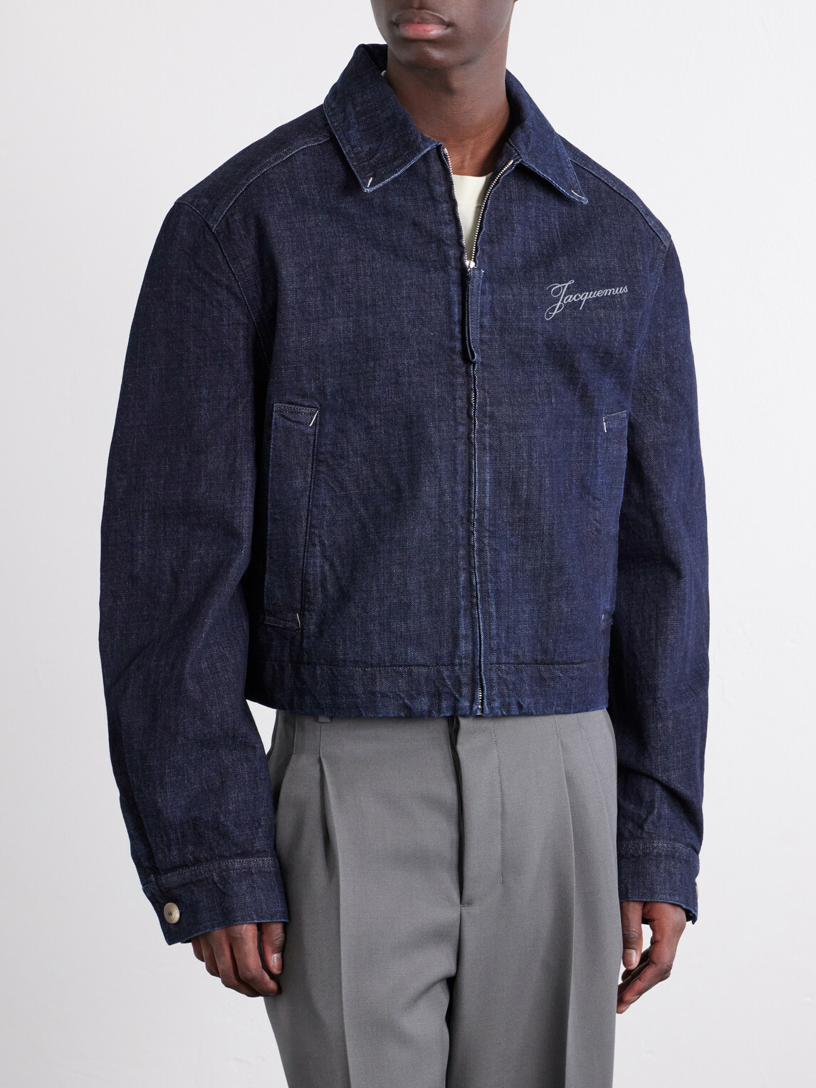 Jacquemus - La Veste De-Nîmes Logo-Embroidered Denim Jacket - Blue