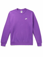 Nike - Sportswear Club Logo-Embroidered Cotton-Blend Jersey Sweatshirt - Purple