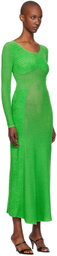 Isa Boulder Green Sweetheart Long Sleeve Maxi Dress