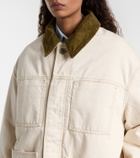 Ami Paris Corduroy-trimmed cotton twill field jacket