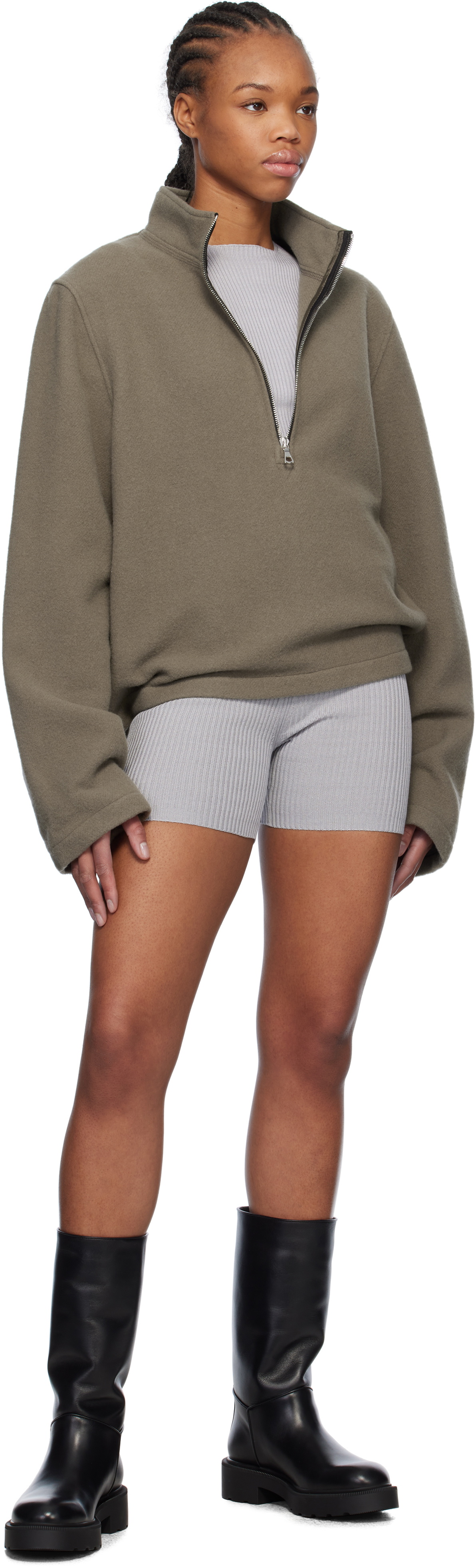 Rier Taupe Fleece Sweater