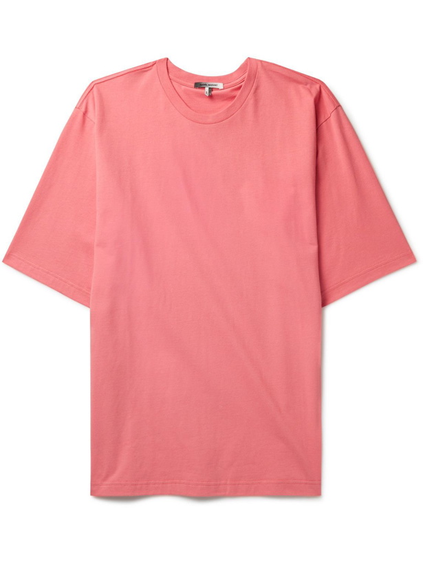 Photo: Isabel Marant - Oversized Guizy Logo-Print Cotton-Jersey T-Shirt - Orange