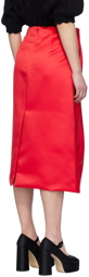 Simone Rocha Red Pleated Midi Skirt