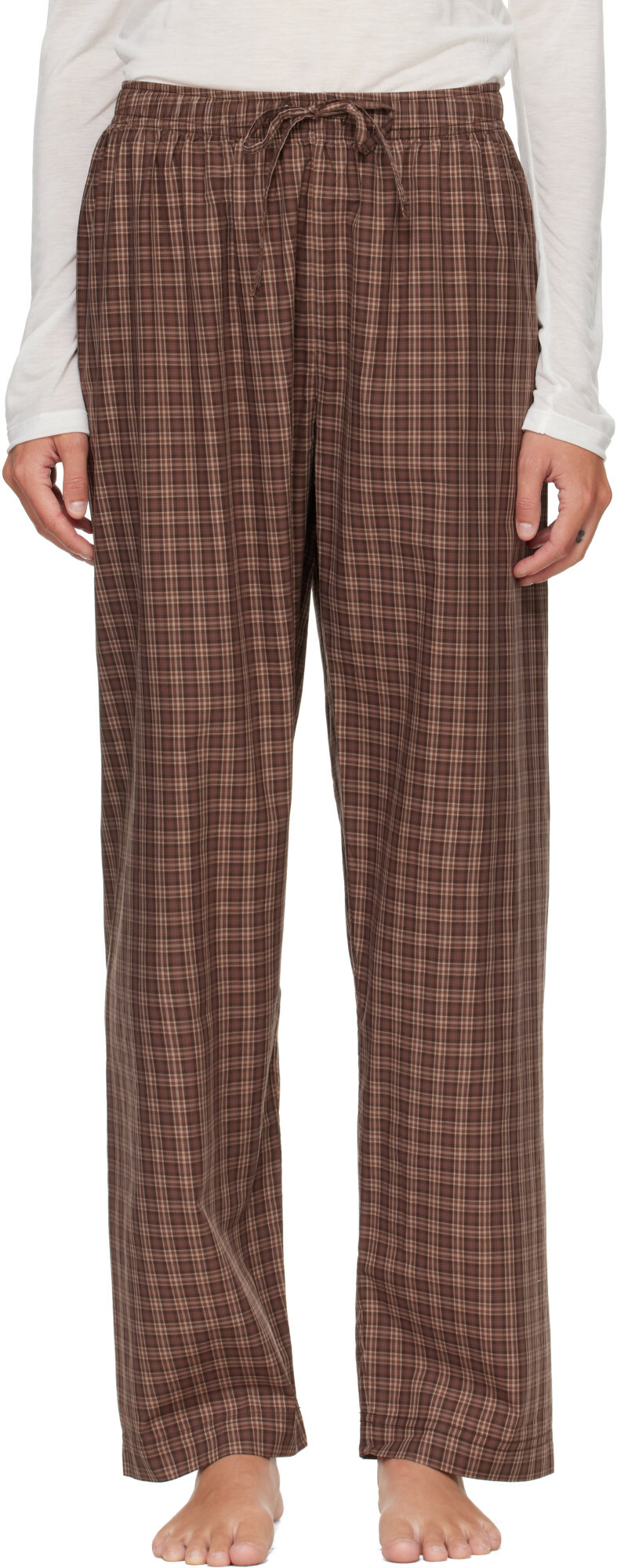 Tekla Brown Fine Twill Pyjama Pants
