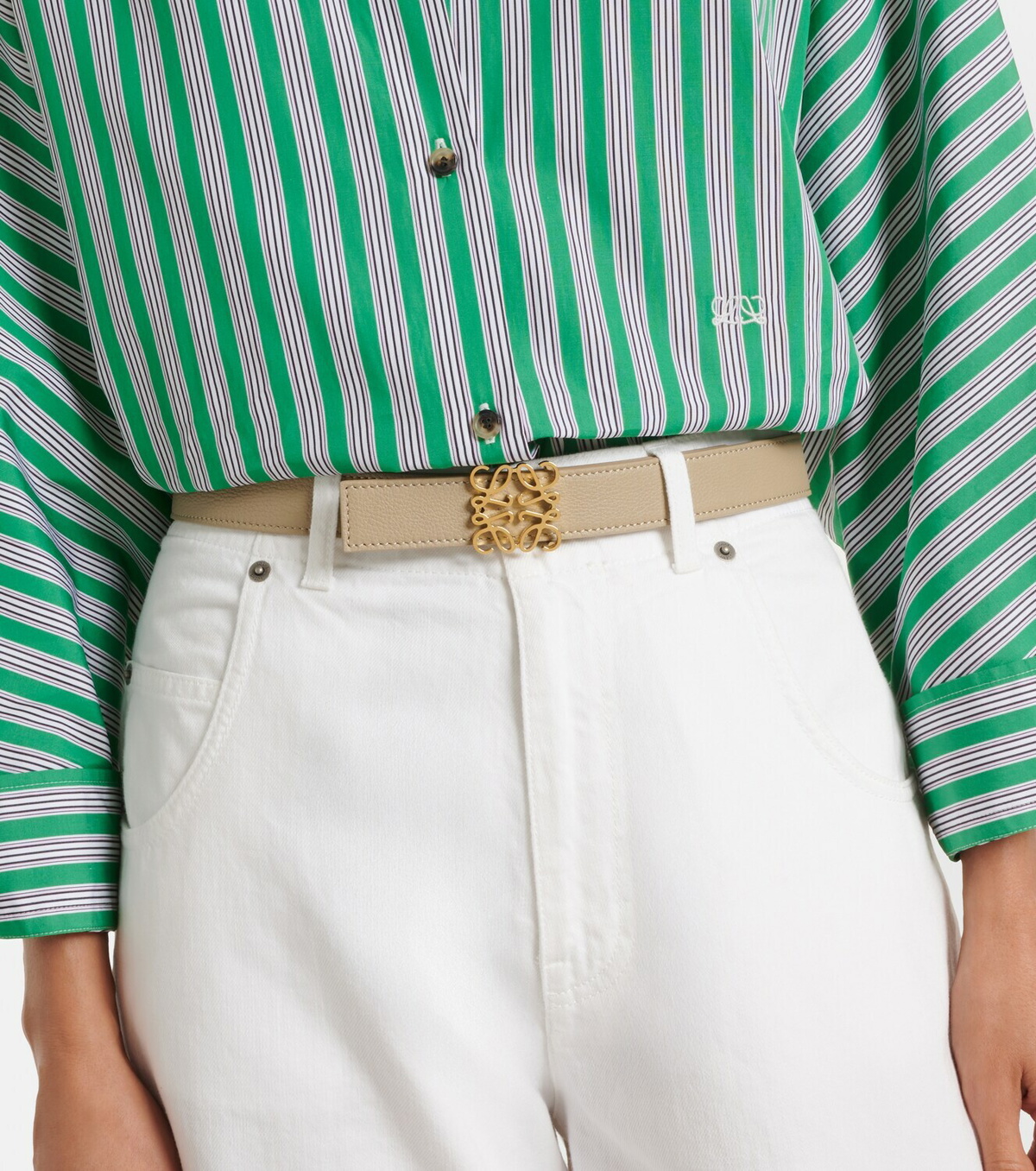 Loewe Anagram Bombé leather belt