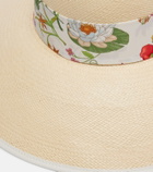 Gucci Floral silk-trimmed sun hat