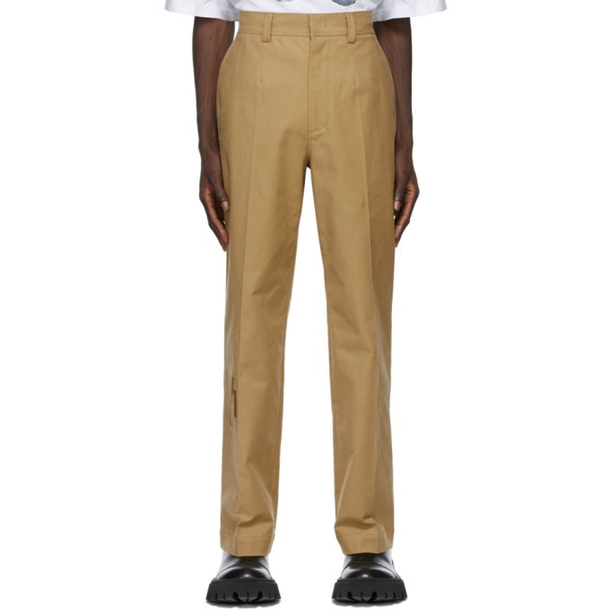 Photo: We11done Beige WD1 Logo Trousers