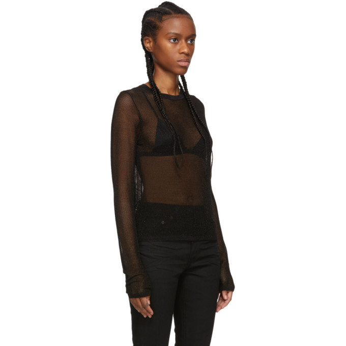 Black mesh outlet sweater