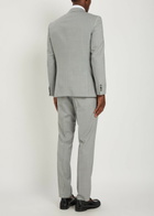 Boss Houndstooth Stretch-wool Suit Grey