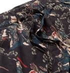 DESMOND & DEMPSEY - Rie Takeda Samurai Printed Cotton Pyjama Trousers - Black