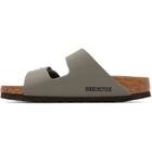 Birkenstock Gray Regular Arizona Birkibuc Sandals