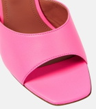 Amina Muaddi Lupita leather wedge mules