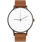 Instrmnt Gunmetal and Tan Leather Everyday Watch