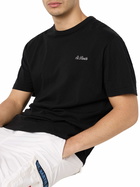 MC2 Saint Barth Man Black Cotton Jersey T-shirt Dover With St. Barth Embroidery