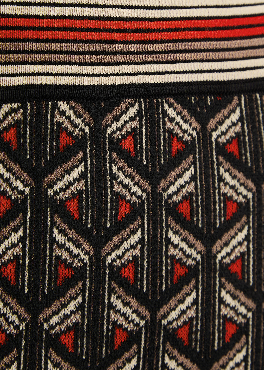 Diane Von Furstenberg Ashdon Intarsia Flared Knitted Trousers Multicoloured