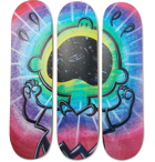 The SkateRoom - Peanuts by Kenny Scharf Set of Three Printed Wooden Skateboards - Multi