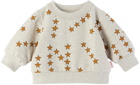 TINYCOTTONS Baby Gray Tiny Stars Sweatshirt