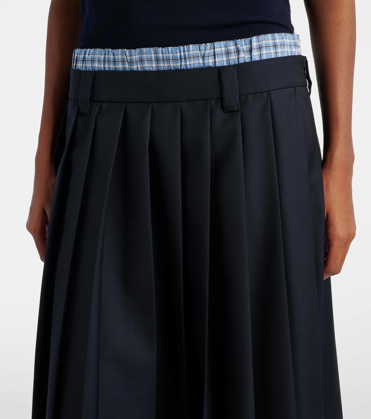 Miu Miu Pleated wool midi skirt