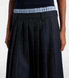 Miu Miu Pleated wool midi skirt