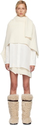 sacai Off-White Double-Faced Silk Cotton & Wool Knit Minidress