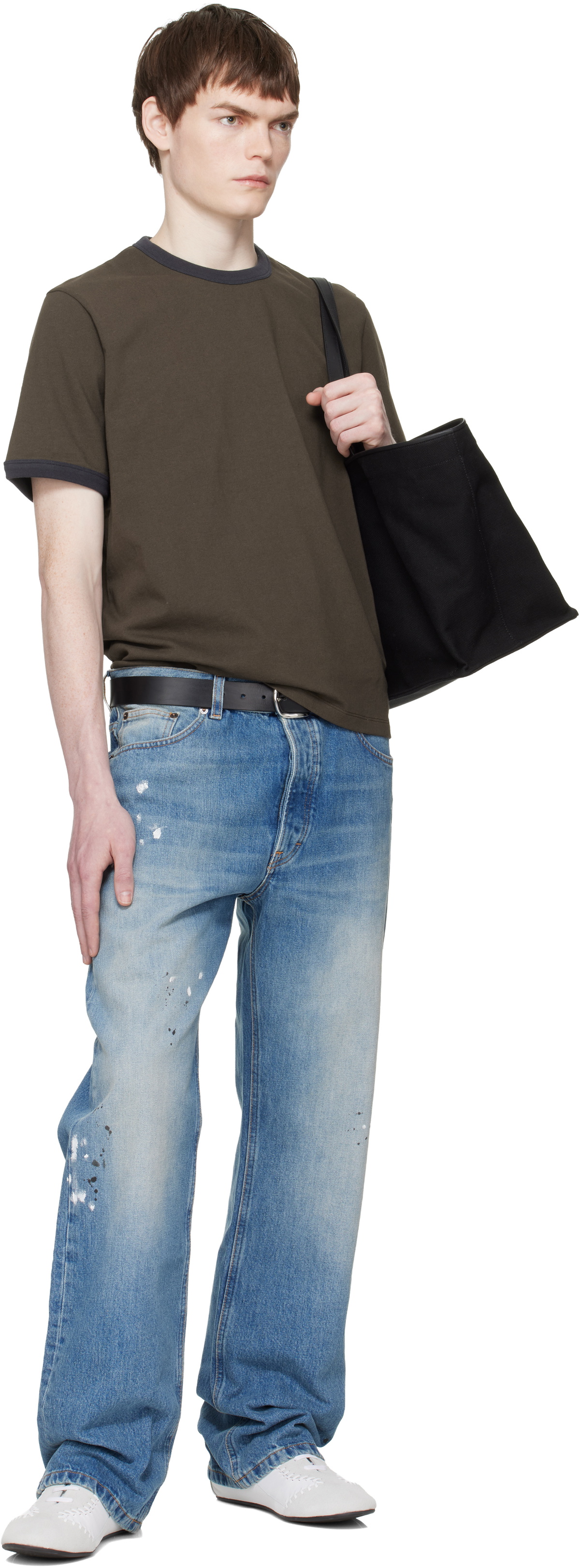 JEANERICA Brown Ringer T-shirt