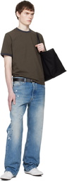 JEANERICA Brown Ringer T-shirt