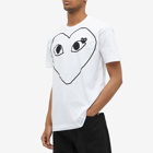 Comme des Garçons Play Men's Outline Heart Logo T-Shirt in White/Black