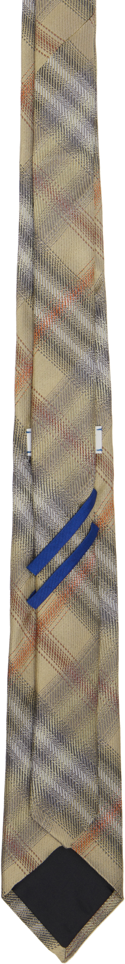 Burberry Green Check Silk Tie
