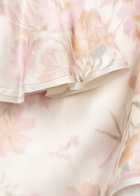 Loveshackfancy Lyndon Floral-print Silk-satin top Pink And White