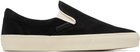 TOM FORD Black Perforated Suede Jude Slip On Sneakers
