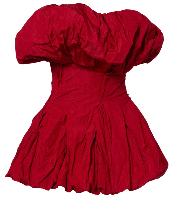 Photo: Magda Butrym Gathered cotton-blend taffeta minidress