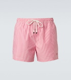 Zegna Striped seersucker swim trunks