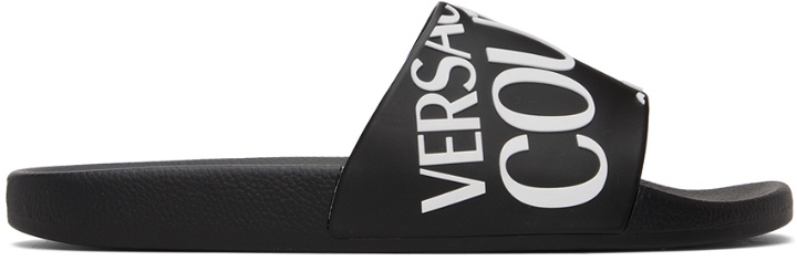 Photo: Versace Jeans Couture Black Logo Slides