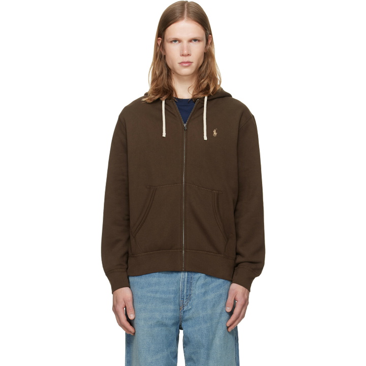 Photo: Polo Ralph Lauren Brown Fleece Full-Zip Hoodie