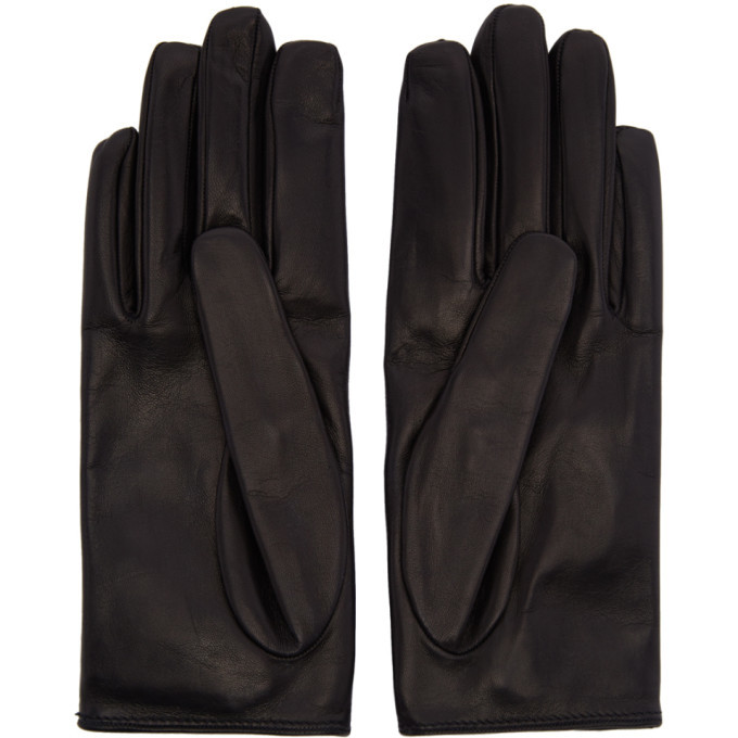 New GUCCI leather unisex gloves L’aveugle Par Amour (Blind For Love) Black  Sz 9