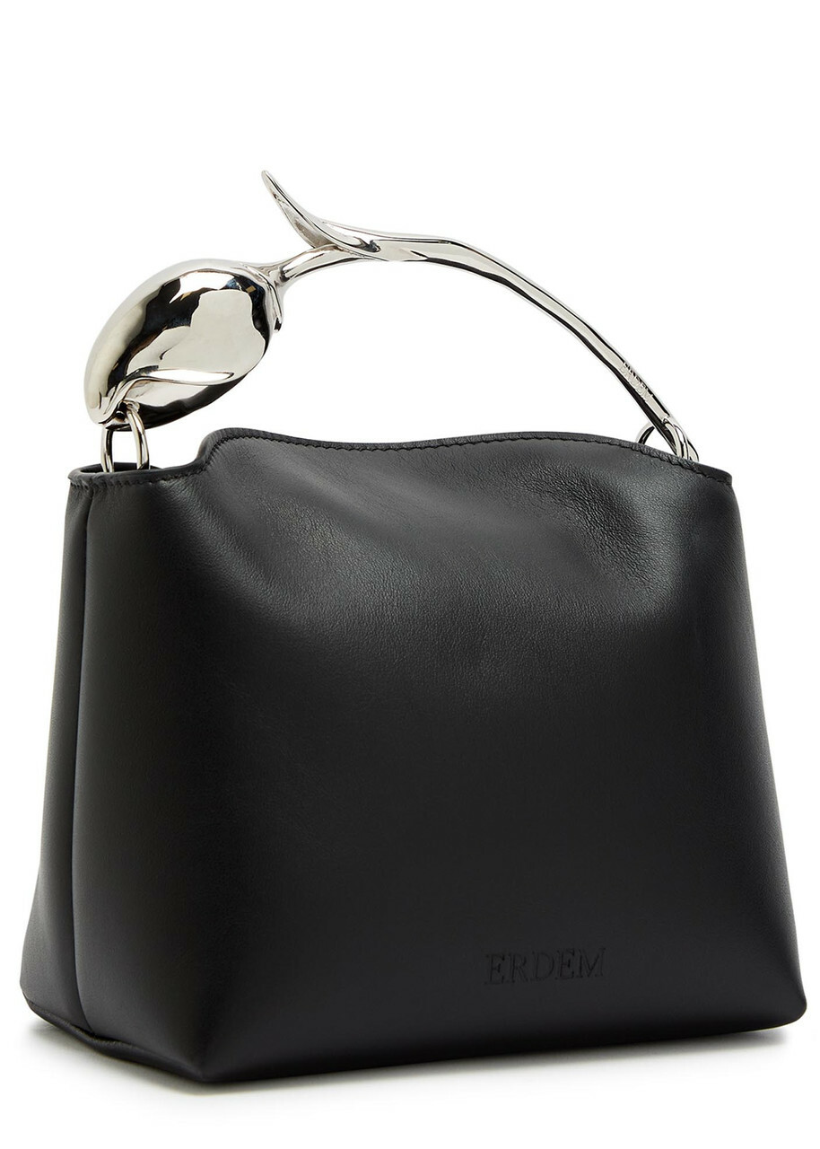 Erdem Bloom Mini Leather top Handle bag - Black - One Size