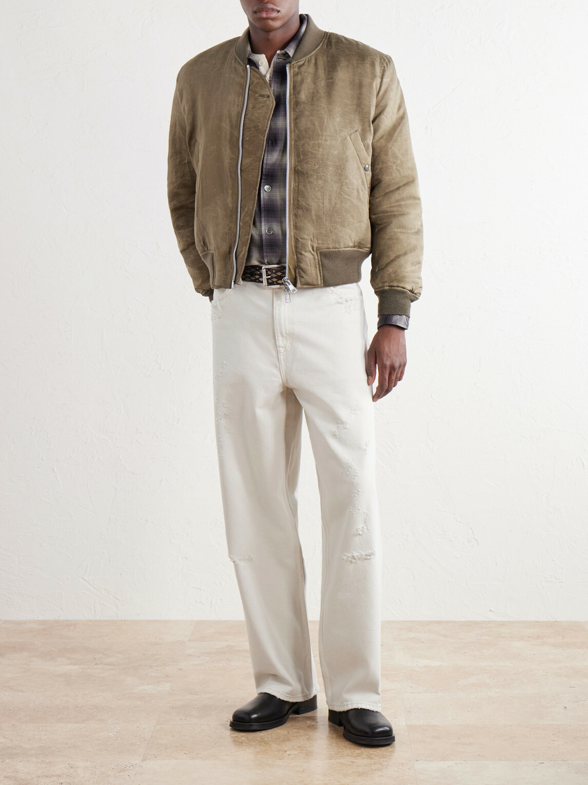 Our Legacy - Distressed Waxed Shell Bomber Jacket - Green