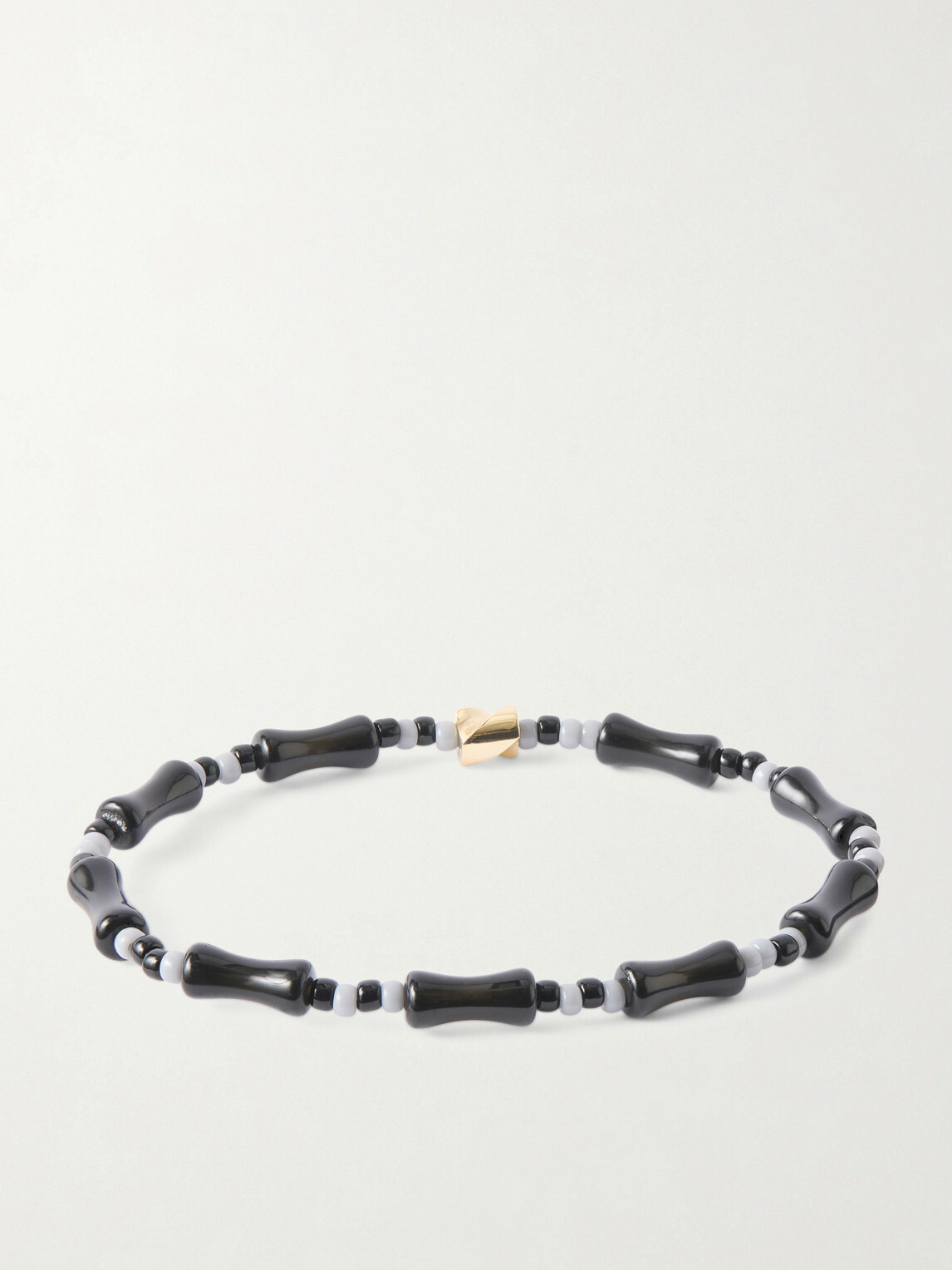 Luis Morais - 14-Karat Gold, Agate and Glass Beaded Bracelet