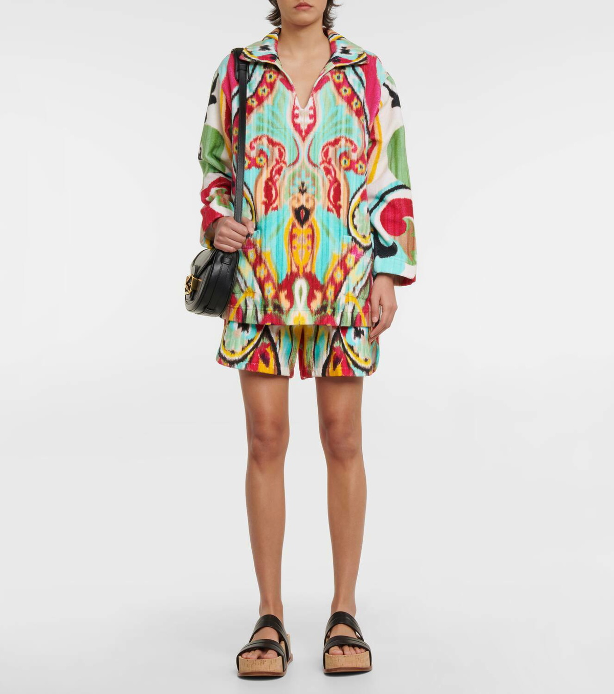 Etro Ikat print high-rise cotton shorts