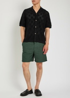 Les Deux Checked-weave Cotton-knit Shirt Black