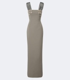 Rachel Gilbert Malia embellished crêpe corset gown