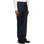 AMI Alexandre Mattiussi Navy Wool Cigarette Trousers