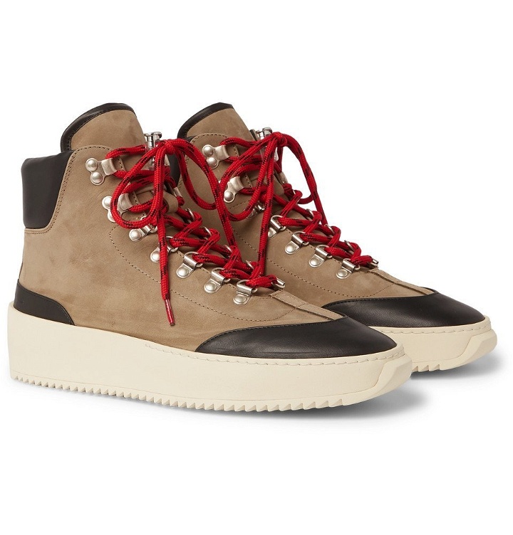 Photo: Fear of God - Nubuck and Leather High-Top Sneakers - Beige